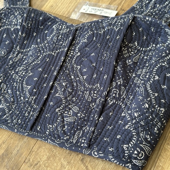 Madewell Quilted Sweetheart Crop Top Size 2 - Picture 6 of 16